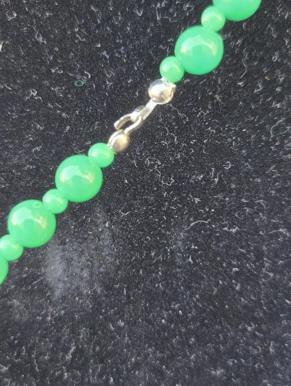 Green Plastic Multi Shaped Bead Necklace 32
